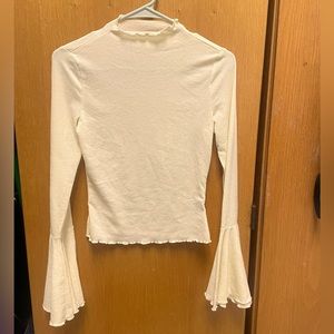 sheer flared turtleneck